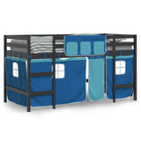 ZNTS Kids' Loft Bed with Curtains without Mattress Blue 90x200cm 3206971