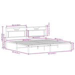 Bed Frame without Mattress Smoked Oak 200x200 cm Engineered Wood 4106750