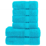 6 Piece Premium Towel Set SOLUND Turquoise 600 gsm 137566