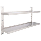 2-Tier Floating Wall Shelf Stainless Steel 150x30 cm 51049