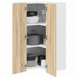 Hanging Cabinet with Door Sonoma Oak and White 57 x 57 x 100 cm 884372