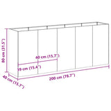 Planter Black 200x40x80 cm Cold-rolled Steel 860724