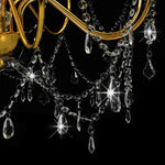 Chandelier with Beads Golden 8 x E14 Bulbs 281607