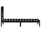Bed Frame without Mattress Black Solid Wood Pine 100x200 cm 3101017