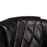 Tub Chair Black Real Leather 359639