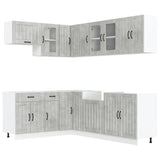 11 Piece Kitchen Cabinet Set "Lucca" Concrete Grey Engineered Wood 3314895