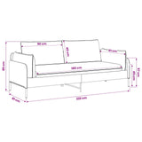 3-Seater Sofa Dark Grey 222 x 81 x 89 cm Fabric 42048630