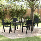Garden Dining Set 5 pcs Black Powder-Coated Steel 3379145
