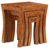 Nesting Table Set 3 Pieces Solid Acacia Wood 50x35x50 cm Brown 246101