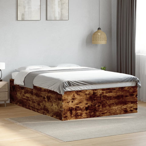 Bed Frame without Mattress Smoked Oak 140x200 cm 3280927