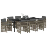 Garden Dining Set 9 pcs Grey Powder-Coated Steel 3380656
