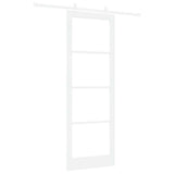 Sliding Door White 83 x 232 cm Solid Pine Wood and Glass 3332226