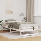 Bed Frame White 100 x 220 cm Solid Pine Wood 873173