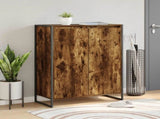 Shoe Cabinet Smoke Oak 79 x 36 x 100 cm Engineered Wood 886464