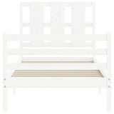 Bed Frame without Mattress White 90x200 cm Solid Wood 3194102