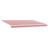 Retractable Awning Manual Red and white 450 x 300 cm Fabric 3330918