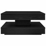 Coffee Table 360-Degree Rotatable Black 70x70x34.5 cm 858480