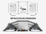 4-6 Man UV Protection Camping Tent - Charcoal Grey and White T3398P348659