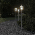 ZNTS Outdoor Floor Lamps 3pcs Silver 120 cm Stainless Steel 4006384