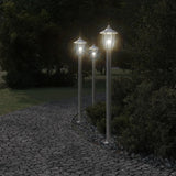 Outdoor Floor Lamps 3pcs Silver 120 cm Stainless Steel 4006384