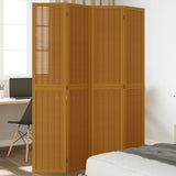 Room Divider 4 Panels Brown Solid Wood Paulownia 358819