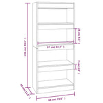 Book Cabinet/Room Divider White 60x30x135 cm Engineered Wood 811664