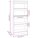 Book Cabinet/Room Divider White 60x30x135 cm Engineered Wood 811664