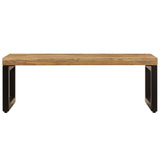 ZNTS Coffee Table 100x50x35 cm Solid Mango Wood and Steel 247337