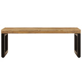 Coffee Table 100x50x35 cm Solid Mango Wood and Steel 247337