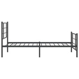 Metal Bed Frame without Mattress with Footboard Black 100x200cm 355574