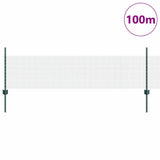 Welded Wire Fence with Posts 100 x 0.5 m PVC-Coated Steel Green 3336532