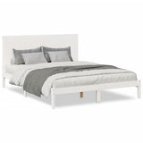 Extra Long Bed Frame without Mattress White 160x220 cm Solid Wood 3309316