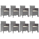 Garden Dining Set 9 pcs White Polypropylene 3378746