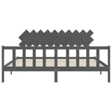 Bed Frame without Mattress Grey 200x200 cm Solid Wood Pine 3193488