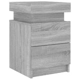 Bedside Cabinets with LED Lights 2 pcs Grey Sonoma 35x39x55 cm 836760