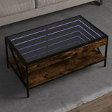 Coffee Table with Infinity LED Smoked Oak 90x50x38 cm 847709