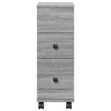 Narrow Bathroom Cabinet with Wheels Grey Sonoma Engineered Wood 855237