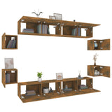 8 Piece TV Cabinet Set Smoked Oak Engineered Wood 3114227