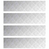 Stair Tread Rectangular 4 pcs Silver 100 x 25 cm Aluminium 4104282