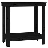 Work Bench Black 80x50x80 cm Solid Wood Pine 822500