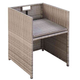 42558 13 Piece Outdoor Dining Set with Cushions Poly Rattan Beige