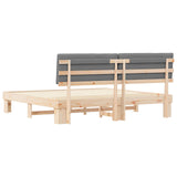 Bed Frame with Upholstered Headboard Light Grey 200 x 200 cm 3398094