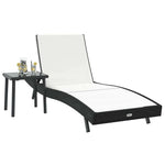 Sun Lounger with Table 2 pcs Black, White 40 x 40 x 40.5 cm 42009981