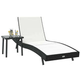 Sun Lounger with Table 2 pcs Black, White 40 x 40 x 40.5 cm 42009981