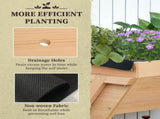 Large Fir Wood Raised Plant Stand Oak Tone T3398P318629