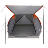 Cabin Tent Grey and Orange 4-Person Polyester and Steel 42028581
