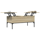 Coffee Table Sonoma Oak 100x50x45 cm Engineered Wood and Metal 845412
