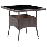 Garden Dining Set Poly rattan Brown, Cushion Cream white 3095912