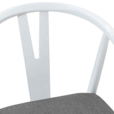 Dining Chair 2 pcs White and Grey Solid Rubber Wood 42020406