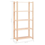 5-Tier Storage Racks 2 pcs 80x38x170 cm Solid Pinewood 250 kg 279404